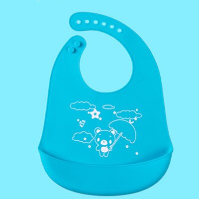 Bavaglino Neonato infantile rutto Del bambino Del silicone Bavaglino Sciarpa di Alimentazione TPE Impermeabile Tuta Animale di Cura Del bambino Bebe Bavaglino Grembiule Strumento di Alimentazione: blu orso