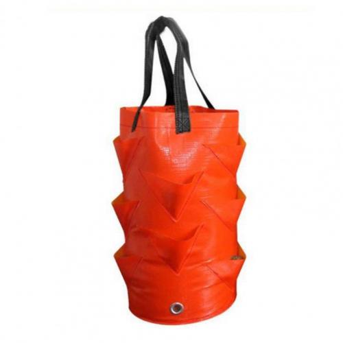 Garden Hanging Bag Removable Large Capacity Solid Color Potato Bag PE Planting Bag for Terrace Gardening Planting: Orange