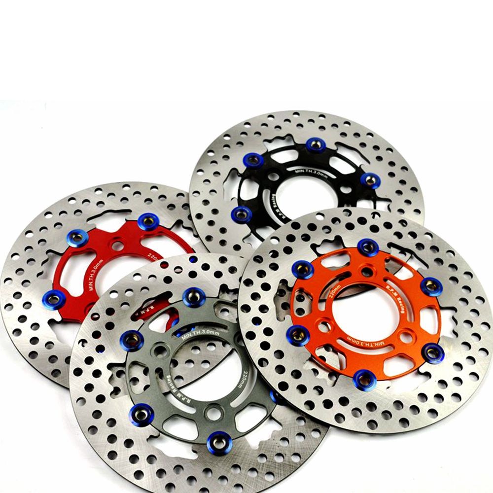 Disco flotante Universal de aleación de aluminio RPM de 3 agujeros para motocicleta, pastilla de freno de disco de 220mm con distancia de agujero de 70mm