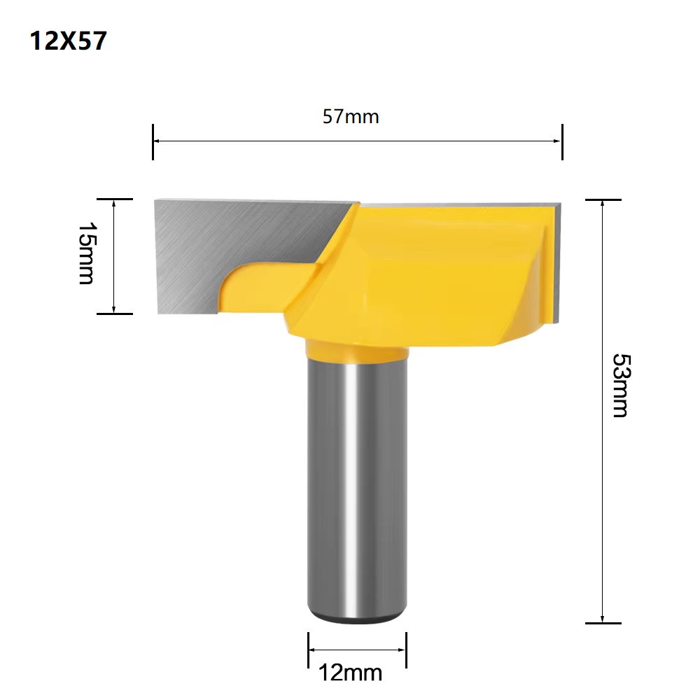 1/2” Inch 12mm 8mm Shank 2” Bottom Cleaning Router Bit (Mortising Bit, Spoil board Surfacing, Slab Flattening Woodworking Mil: >32mm