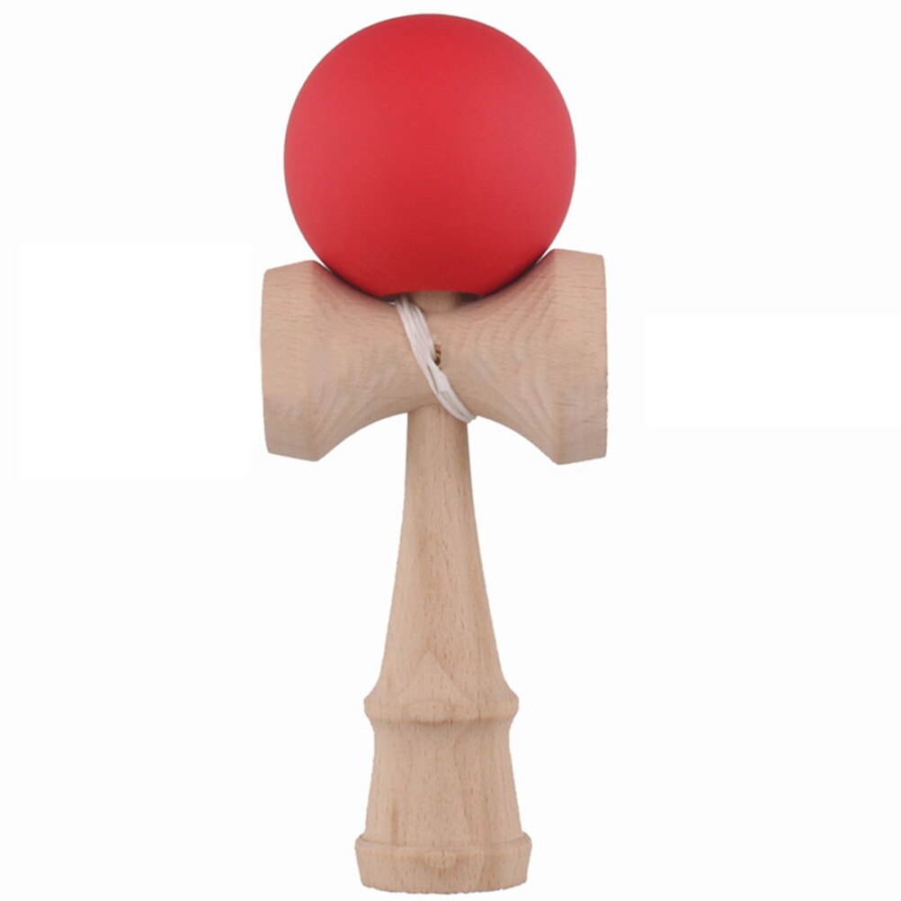 1 stk gummimaling kendama matkugle kid kendama japansk traditionelt legetøj træbold dygtigt legetøj til børn: Rød