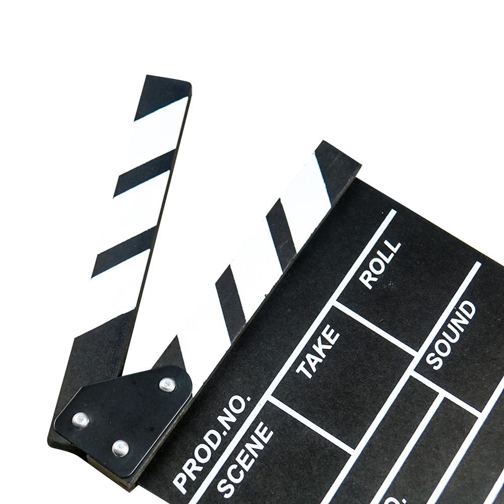 Director de película de vídeo pizarra de la tablilla de la película corte Prop negro blanco aplaudir palo claqueta de escena de tiro maestro de arte