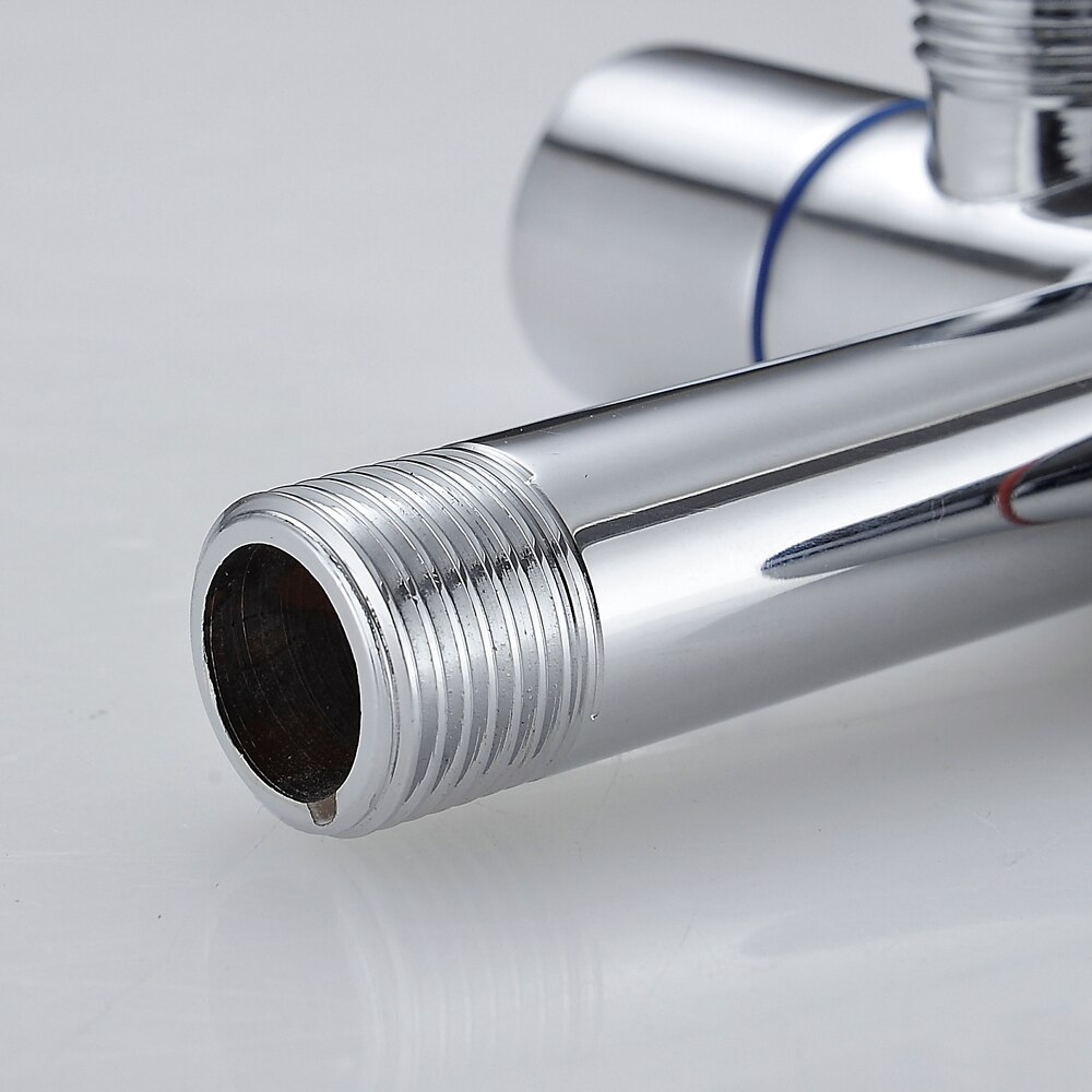 1/2 inch(DN15) Wall Mounted Double Outlet Outdoor Faucet Bathroom Wall Mounted Wash Toilet 1 inlet 2 outlet Angle Valve