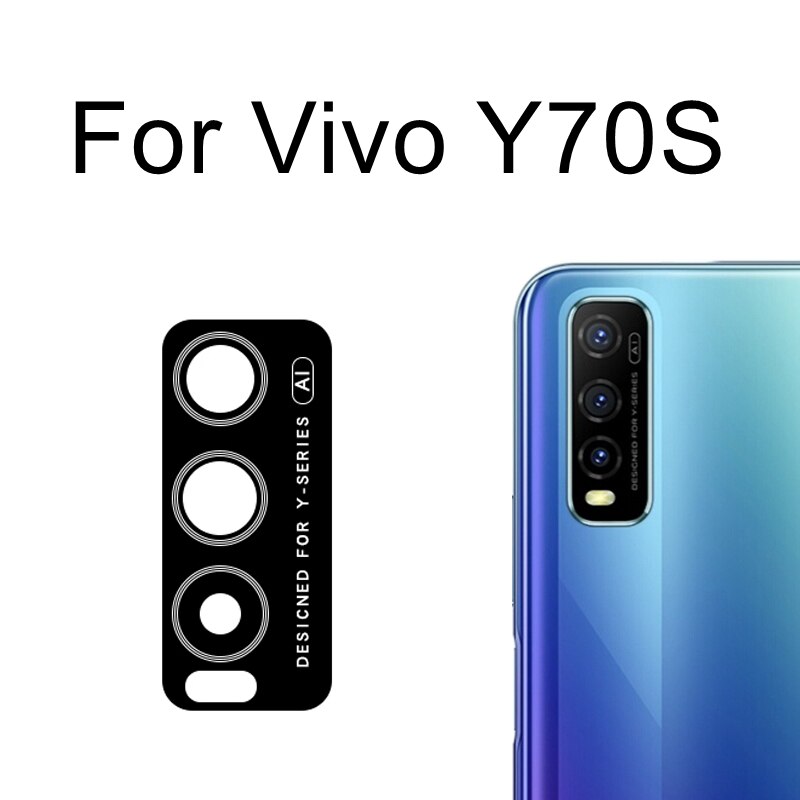 Originele Rear Terug Camera Glazen Lens Voor Vivo Y3S/Y5S/Y7S/Y9S/Y20/Y30/y30G/Y31/Y31S/Y50/Y51/Y52S/Y73S/Y93/Y97 Vervangende Onderdelen: Y70S