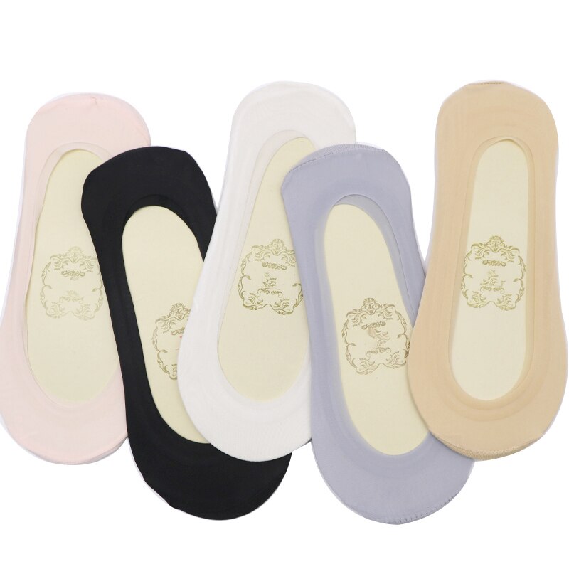 1Pair 2Pcs Lace Boat Socks For Women Summer Ultrathin Antiskid Non-slip No Show Invisible Mesh Socks Slippers Chaussettes Femme