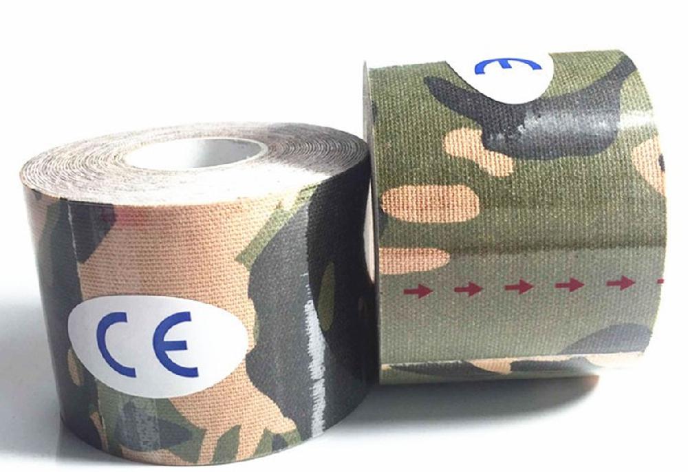 Cotton Elastic Kinesiology Therapeutic Bandage Tape Camouflage Sports Muscle Tapes Elastoplast for Athletes