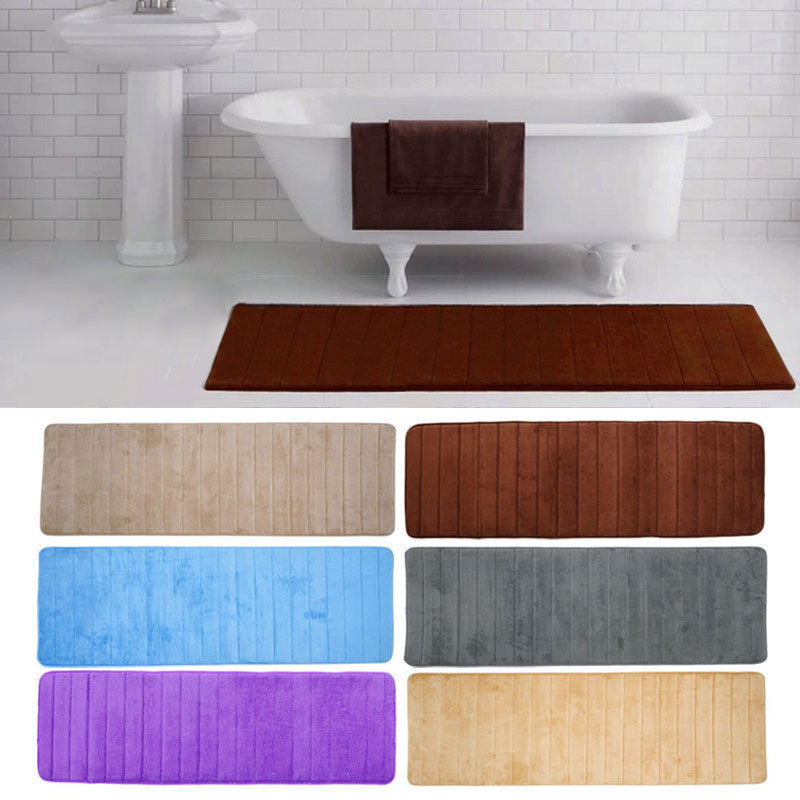 50*160cm badrumsmatta halkfri absorberande mjuk minnesskum badrumsmatta hemgolvmatta 6 färger: Kaffe