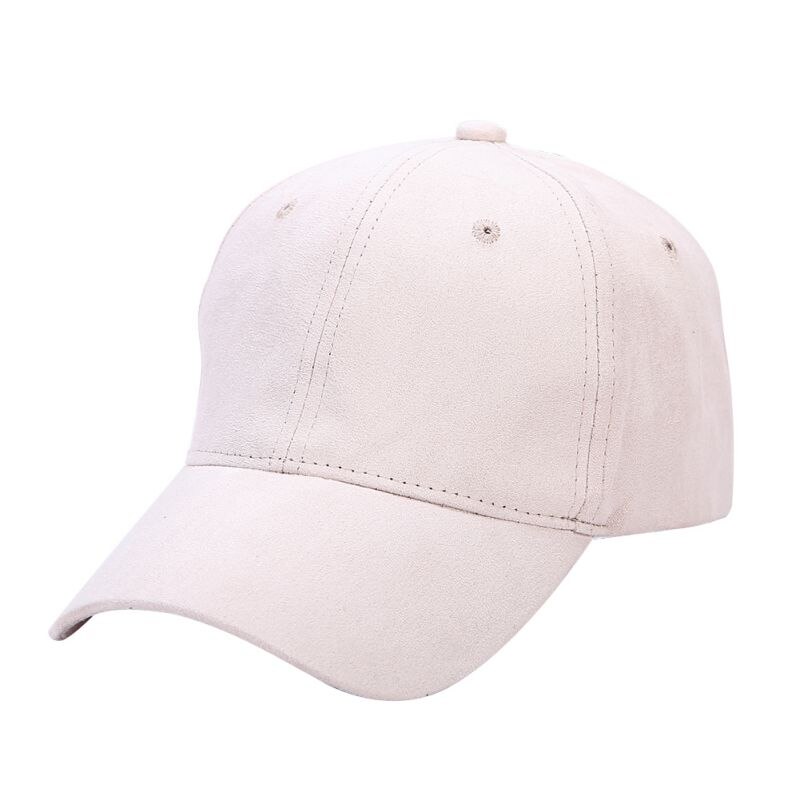 Casual Style Baseball Cap Men Women Angled Brim Adjustable Caps Cotton Strapback Peaked Solid Color Hats: White