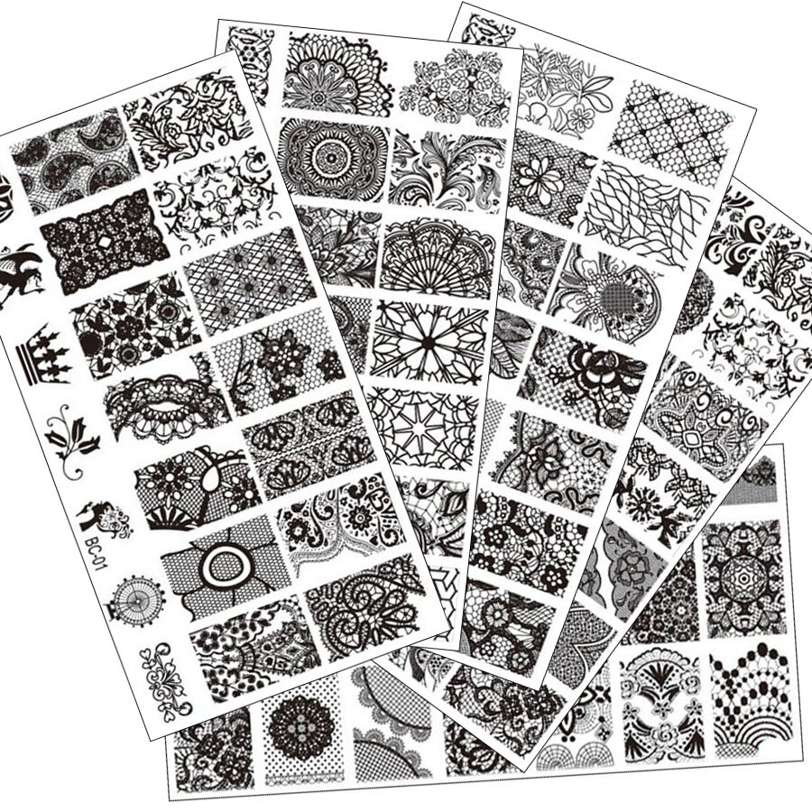 AddFavor Nail Stamping Template DIY Nail Polish Stamper Tool Stainless Steel Manicure Stamping Plate Gel Art Print Stamp Kits
