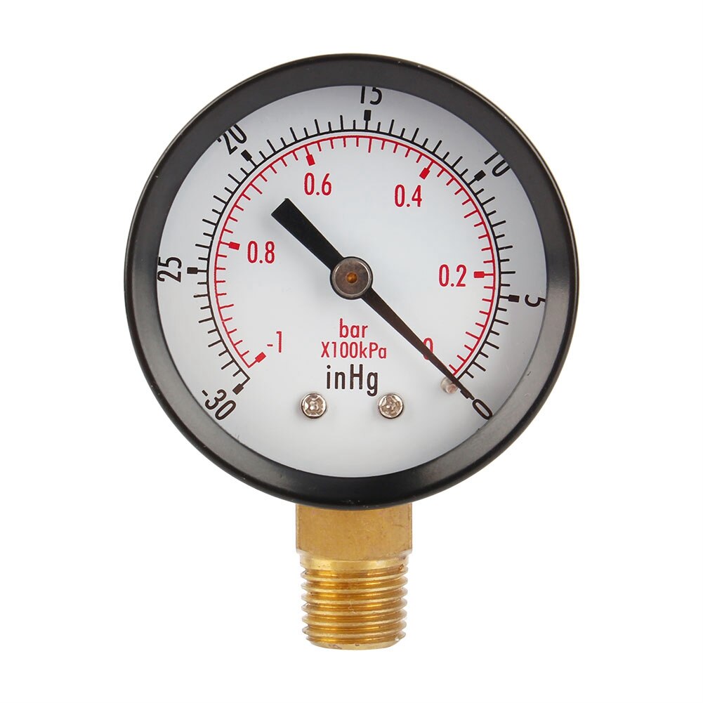 ANENG 2" Vacuum Pressure Gauge Dual Scale - PSI / Bar Air Compressor Water Oil Gas 1/4" NPT Lower Mount MF Pressure Meter Gauge