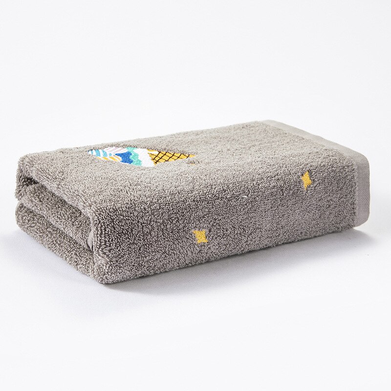 40*90Cm Planeet Katoen Handdoek Borduren Verdikking Mannen En Vrouwen Handdoek Geborduurde Badhanddoek Grote Badstof absorberende Handdoek: ice cream-grey / 1 st