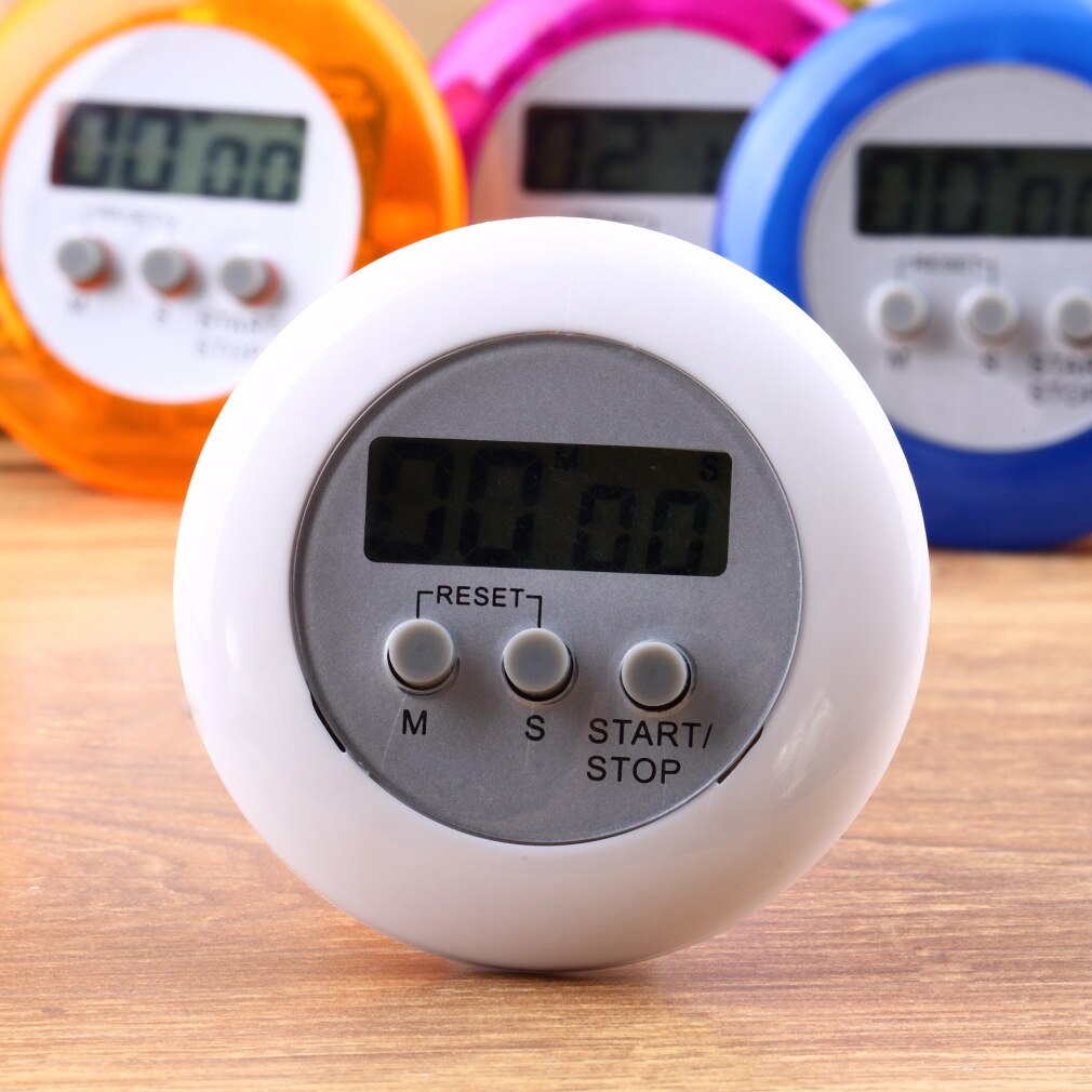 1 PC Mini Cute Digital Counter Home Kitchen Round LCD Display Digital Cooking Countdown Timer Count Down Up Alarm