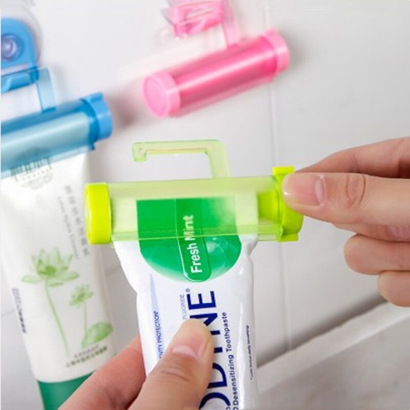 Plastic Rolling Tube Squeezer Toothpaste Dispenser Suction Cup Hook Toothpaste Squeezer Bathroom Accessories