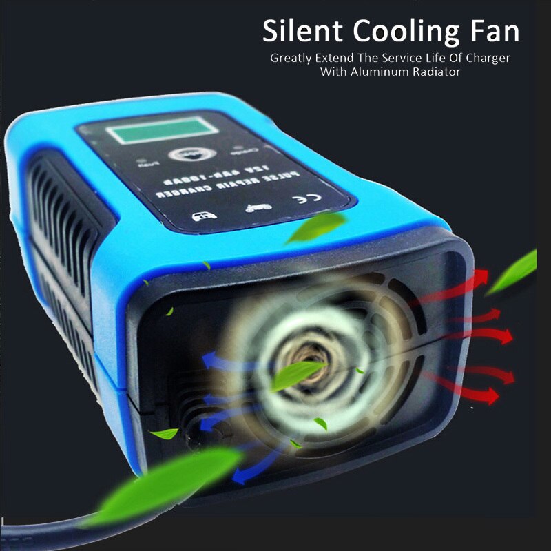 Full Automatic Car Battery-Charger 12V 6A Automobile Motorcycle Battery Charging Unit Intelligent Repair For Lead Acid Storage