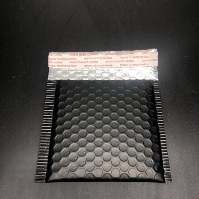 50 Stuks Cd/Cvd Verpakking Bubble Mailers Goud Papier Gevoerde Enveloppen Bag Bubble Mailing Envelop Tas 15*13Cm + 4Cm: Matte black