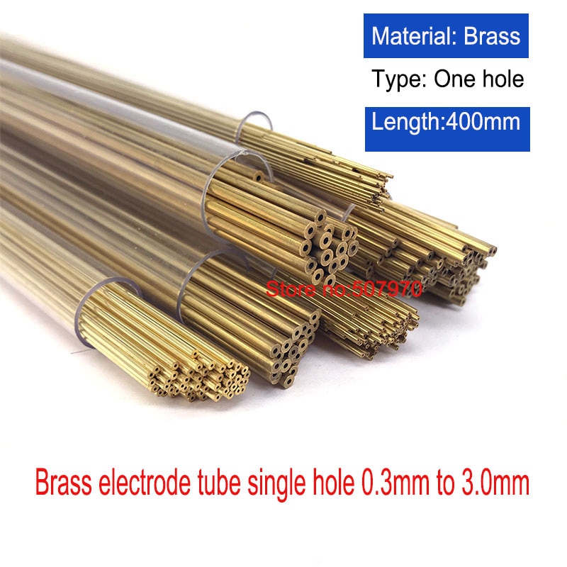 Wedm messingelektroderør 0.5/0.8/0.9/1.0/1.5*400mm dør enkelt hul til edm boremaskine