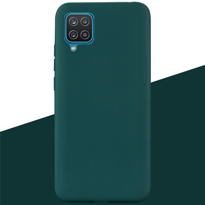 For Samsung A12 Case Soft Silicon Tpu Back Phone Case For Samsung Galaxy A12 GalaxyA12 A 12 SM-A125F a125 Bumper Fundas Coque: 14 Dark Green