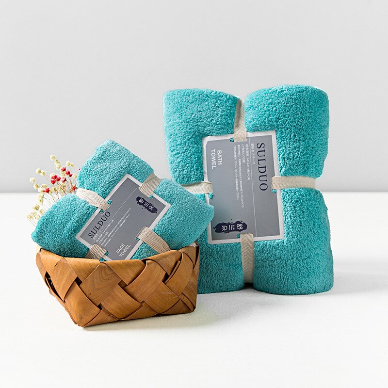 Adulte absorbant ensemble de serviettes de bain chaîne tricoté polyester brocart corail polaire serviette de bain hôtel serviette serviette de bain: Mint Green