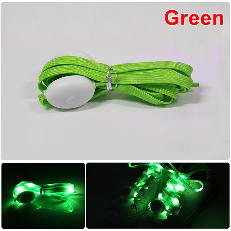 Cordones luminosos LED para zapatos deportivos, cordones luminosos para zapatos con luz de Flash redonda, pilas no incluidas, 1 par: Verde