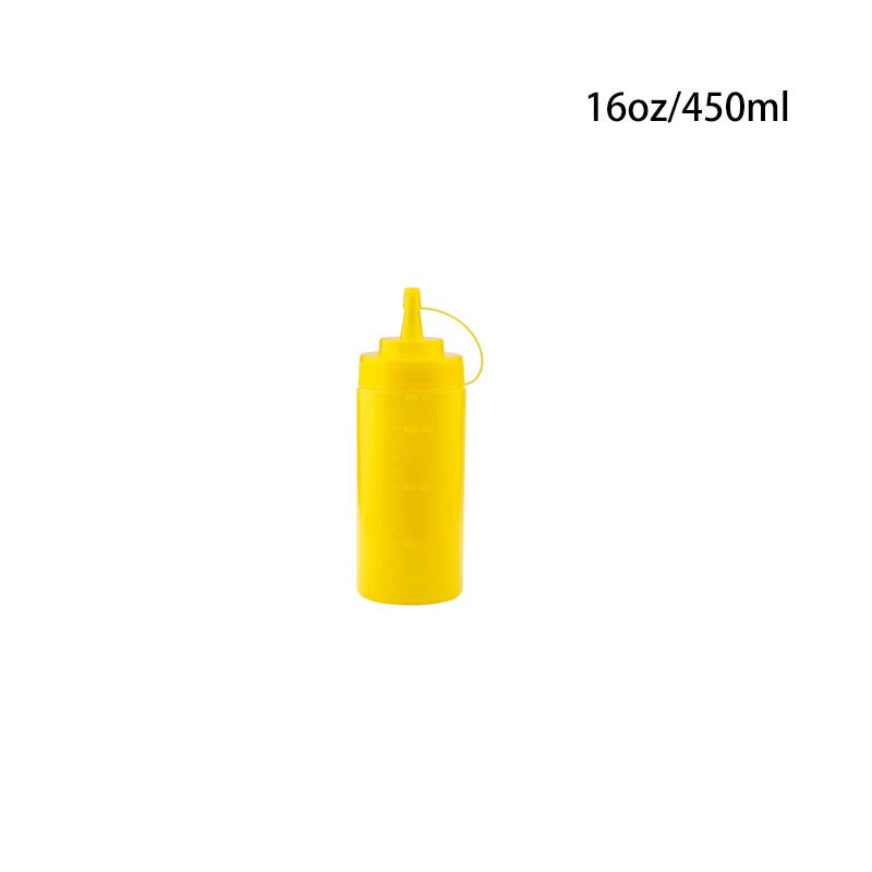 Plastic Naald Neus Salade Dressing Squeeze Fles Ketchup Duurzaam Mosterd Kruiderij Dispenser Flessen Keuken Accessoires: 16 oz (450ml)-Yellow