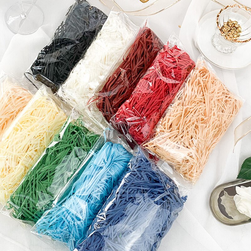 10G Kleurrijke Versnipperd Crinkle Papier Raffia Dozen Snoep Diy Geschenkdoos Vulmateriaal Bruiloft Huwelijk Woondecoratie