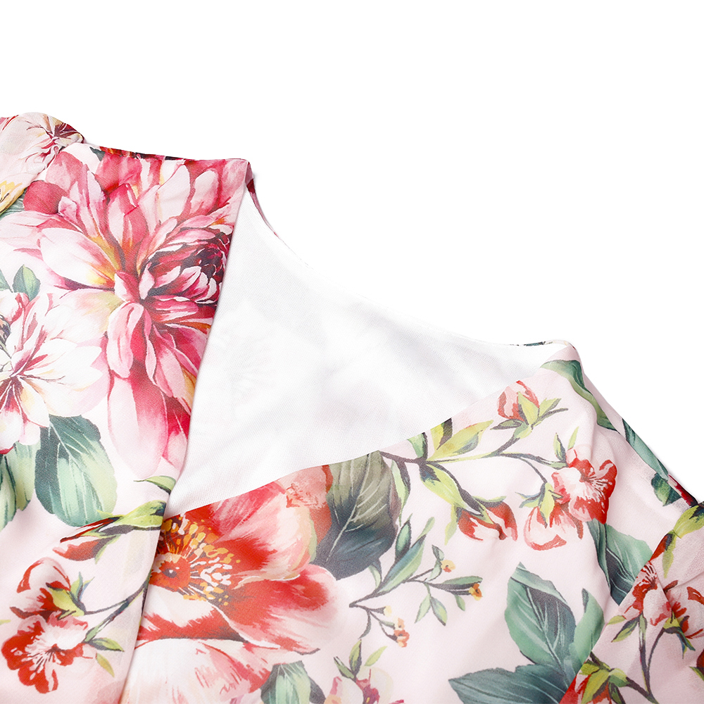 MD – Robe longue en mousseline de soie pour femme, tenue avec imprimé africain, style bohème, motifs floraux, Ankara, Dashiki, Abaya, vêtement d&#39;été