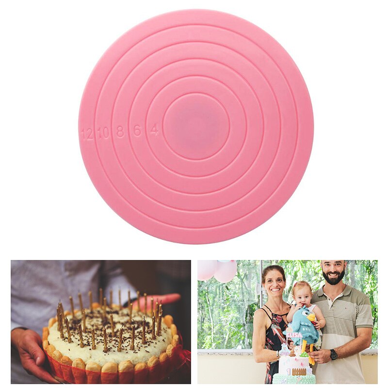 Mini Plastic Taart Draaitafel Roterende Plaat Board Cake Base Suiker Draaitafel Anti-Slip Platform Taart Roterende Plaat Decorating Set