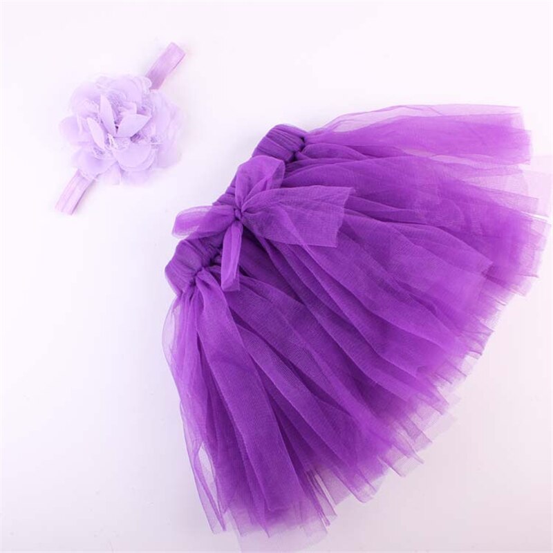 Jupe Tutu de couleur unie pour bébés filles | Jupes en dentelle pour nourrissons, Costumes de photos de fête avec bandeau à fleurs, jupe en maille