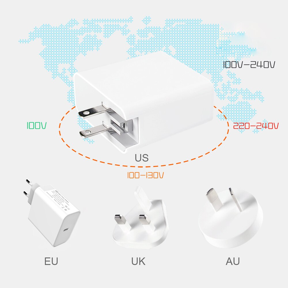 65W USB Fast Charging Adapter Universal PD Type C Quik Charge 3.0 GaN Charger For Samsung Xiaomi iPhone 12 11 Pro Mobile Phone