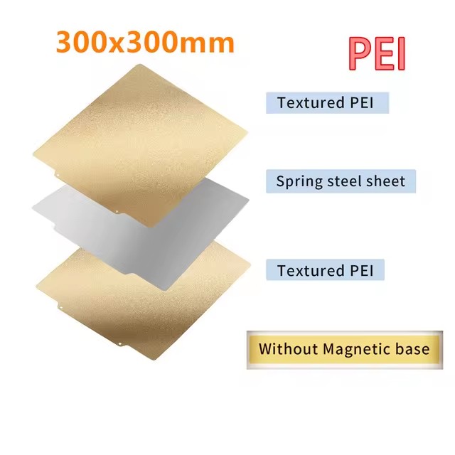 Plaque de construction magnétique Double face PET PEO, lit chauffant, tôle d'acier à ressort pour imprimante 3D LulzBot TAZ Anet A8 PEI, 300x300mm: Rouge
