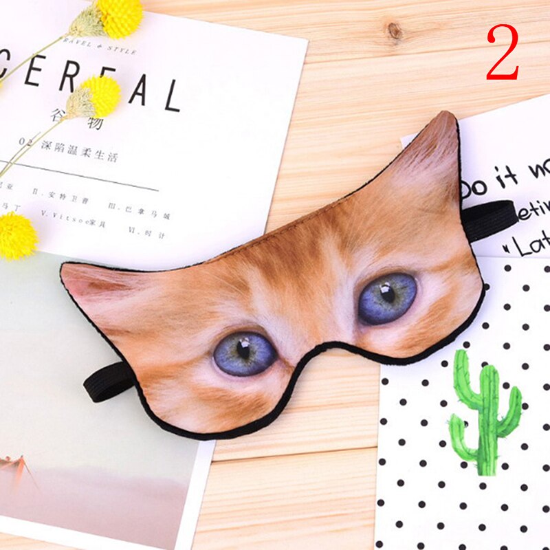 1 stuk ooglapje, schattig dierenprint slaapmasker, blinddoek, ontspannende slaap, reishoezen, oogkapje, slaapgereedschap: Type 2