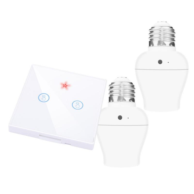 SMATRUL E26 E27 Lamp Holder Bulb Smart Switch Light Touch Wireless 1/2/3 Gang 433Mhz RF Remote Control Wall Panel Home 110V 220V: 09