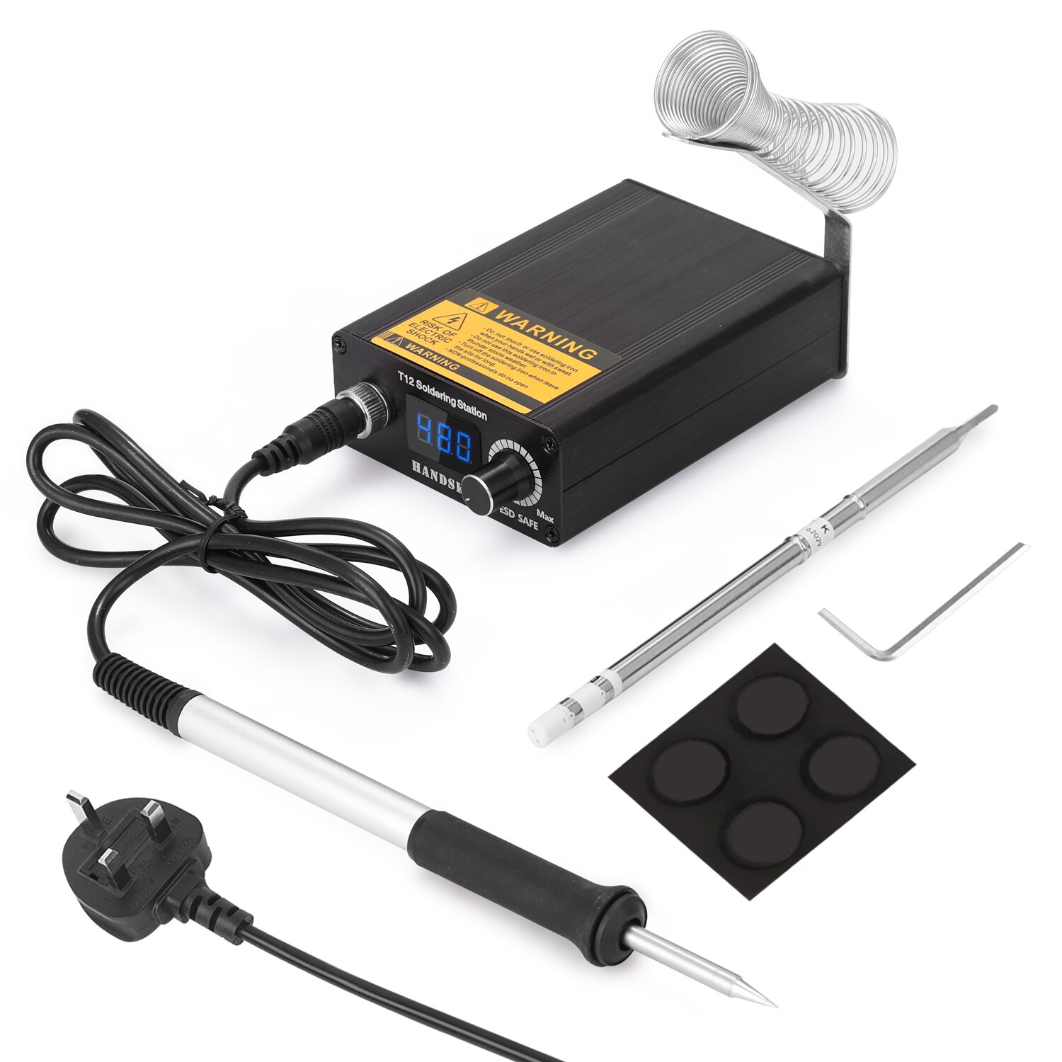 T12 Infrared Soldering Station Portable Bga Rework Station Welding Tools with Soldering Tips Iron: UK Plug