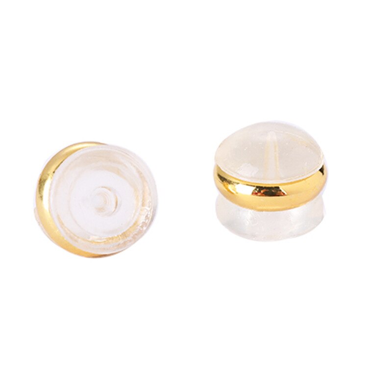 50 Stuks Zachte Siliconen Rubber Ear Terug Stoppers Siliconen Gecoat Hamburger Oordoppen Voor Sieraden Maken Diy Earring Accessoires
