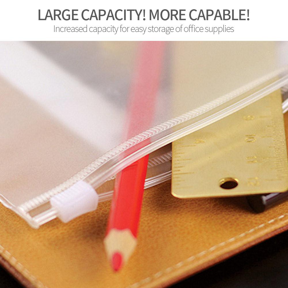A5/a6/a7 3 pçs solta folha anel binder pasta solta folha saco pasta bolsos convenientes para 6-anel caderno impermeável proteger