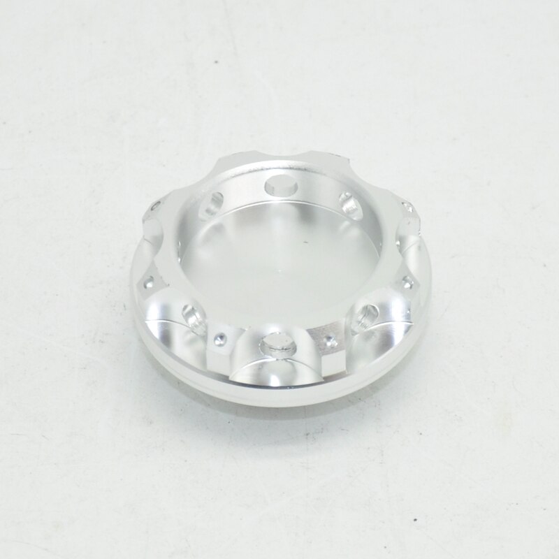 41mm Aluminum Engine Oil Fuel Filter Tank Cap Cover Black Emblem: Silver