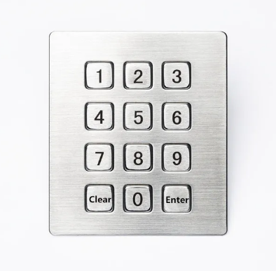 Industrial Keyboard with 12 Keys IP65 3x4 Kiosk Metal USB Keypad Stainless Steel Metallic Waterproof Slim Electric Lock Keypad: camel / blue switch