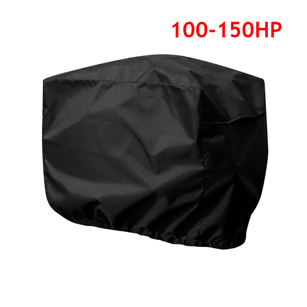 15-250HP Full Outboard Motor Engine Boat Cover 210D Waterproof Anti-scratch Heavy Duty Engine Protector Motor Black Boat Fabric: GRAY