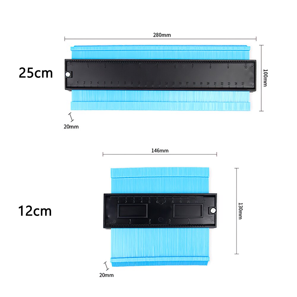 Onregelmatige Contour Gauge 12Cm/25Cm Vorm Gauge Duplicator Profiel Duplicatie Gauge Contour Template Houtbewerking Meetinstrument