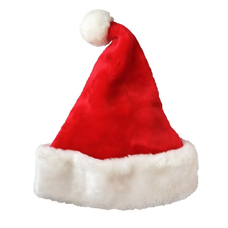 3X Santa Hoed Kerstmuts Kerst Dag Costume Dress Up Pluche Dikke Kerstmuts Volwassen
