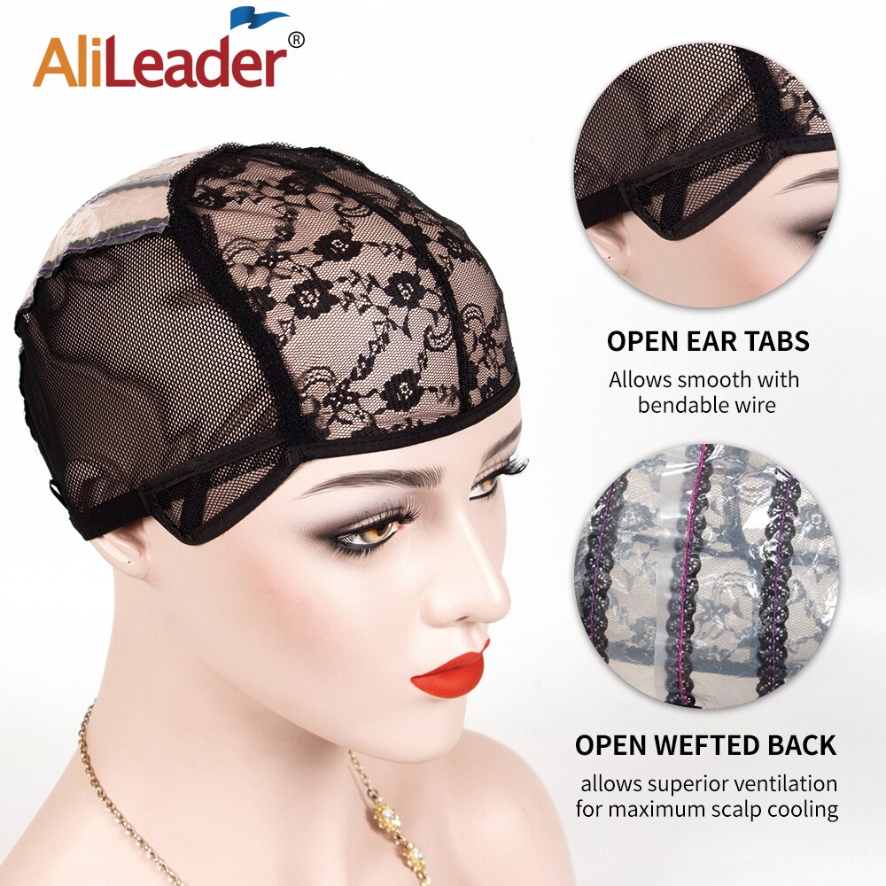 Alileader Best Selling Ademend Mesh Pruik Caps Voor Het Maken Pruiken L/M/S Drie Maten Met Verstelbare Bandjes elastische Balck Haar Pruik