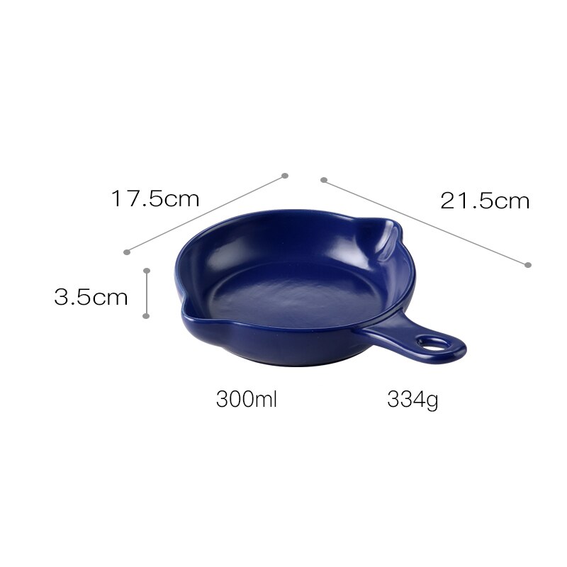 Nordisk ugnstallrik rund fyrkantig dubbelöra med handtag keramisk servis modern hem frukost salladstallrik: H