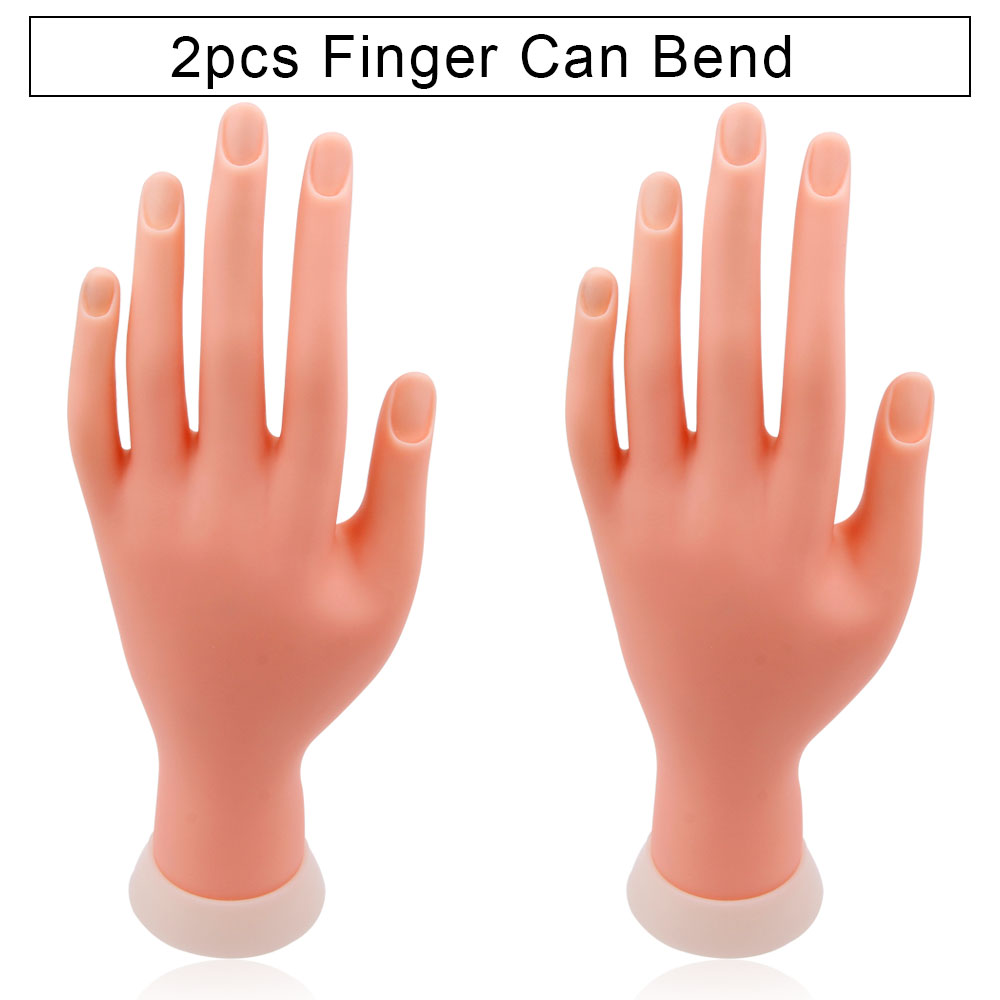 Manicura Flexible de plástico suave para práctica de manicura, modelo de entrenamiento de uñas postizas, herramientas de manicura: 2pcs can bend