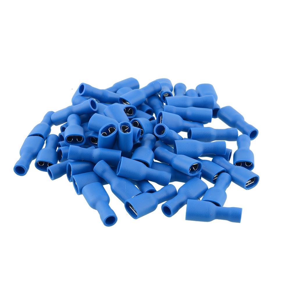 Wire Terminals Wiring Kit Set Assorted Spade Electrical Terminal 100X Connector Insulated Spade Connectors Crimp Blue Cable