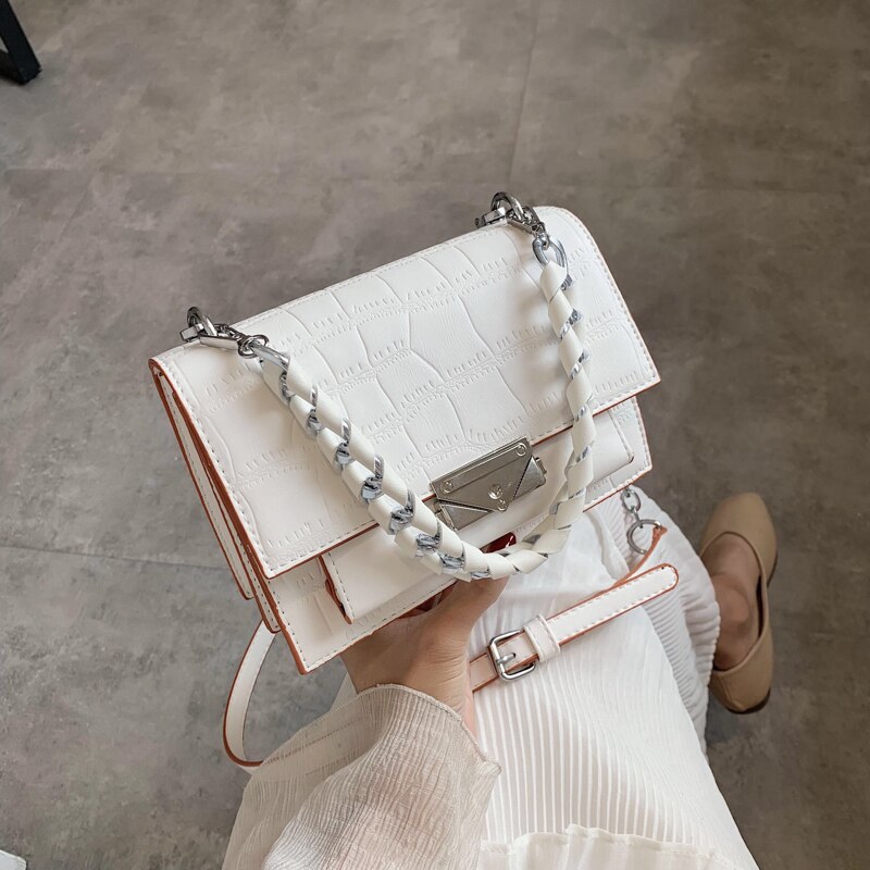 Pierre modèle sacs à bandoulière pour femmes nouvelle couverture solide couleur PU cuir sac à main dame quotidien épaule sac de messager