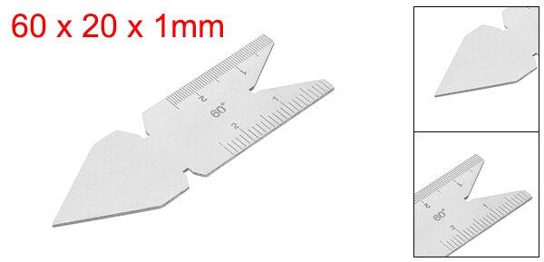 Uxcell Rvs Center Metalen Liniaal Metric Lassen Gauge Hoek Graden Template Inch Schroefdraad Pitch Gauge Meten La: 60 Degree