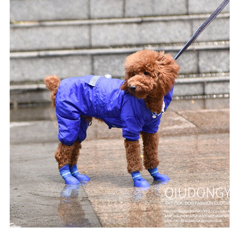 Pet Dog Boots Silica Gel Antiskid Dog Rain Boots Winter Wear Four Legs Waterproof Dog Shoes Rainy Days Supplies Outdoor Equipmet