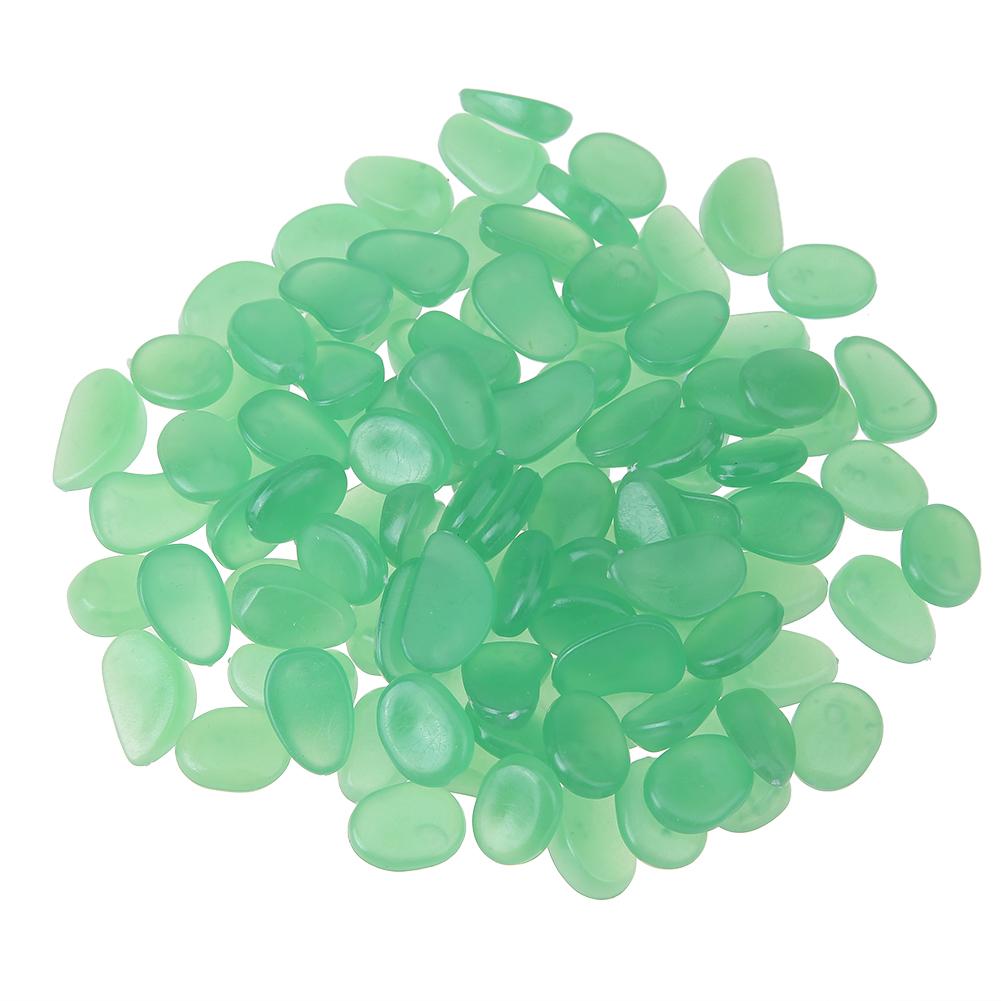 100pcs Glow In The Dark Luminous Pebbles Stones for Wedding Party Event Supplies Gardening Swimming Pool Bar Decoration Rocks: Green