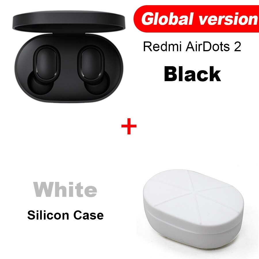 Xiaomi Redmi Airdots 2 TWS Bluetooth Wireless Earphone Stereo bass Earbuds Voice Control BT 5.0 Noise Reduction Tap AI Control: GB N Dark Blue Case