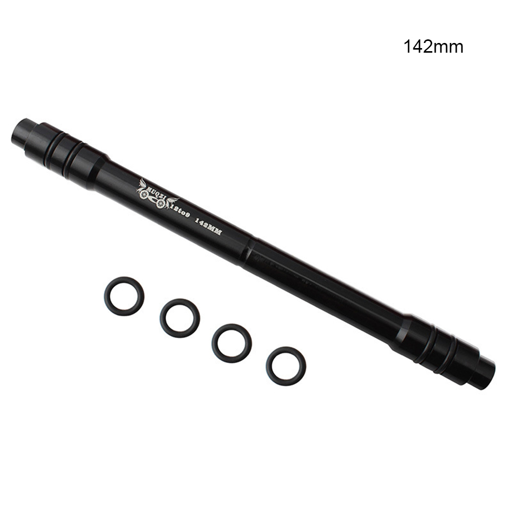 Fiets Steekas Adapter Conversie Voor Voorwiel 12Mm Steekas Hub Fit Om 9Mm Steekas Fiets hub Adapter: Black 142mm